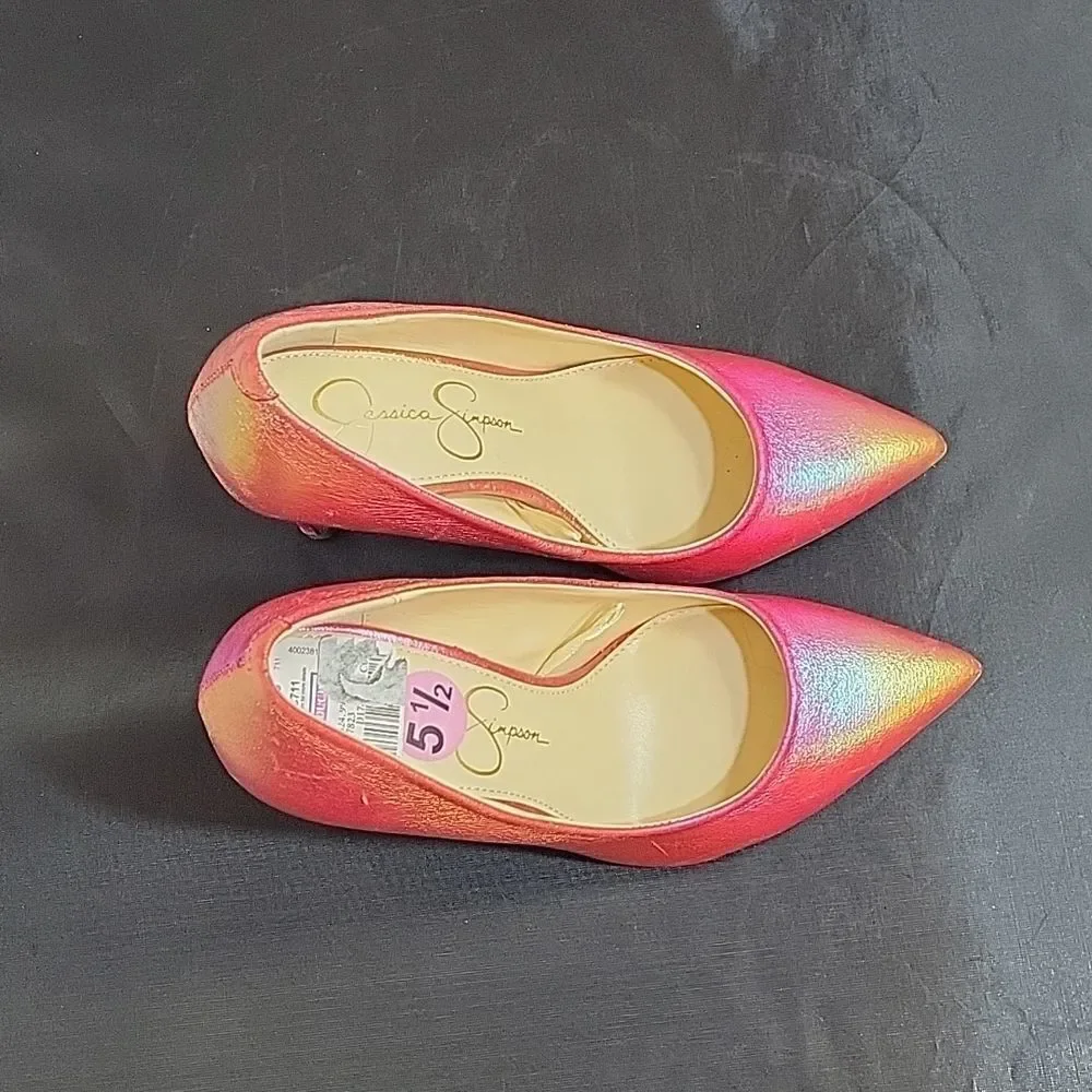 BRAND NEW JESSICA SIMPSON CASSANI POINTED TOE RAINBOW MULTI WOMEN"S PUMP SHOE G1 - Picture 14 of 16